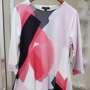 NWT Alfani Multicolored Blouse 3/4 Sleeves PL $55